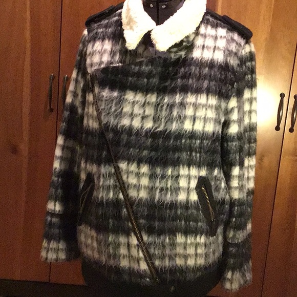 Free People Fuzzy Jacket Sz L - Picture 2 of 6